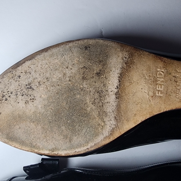 Vintage Fendi Wedge Heels Womems Size 7 Black patent leather - Picture 11 of 11